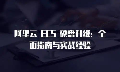 阿里云 ECS 硬盘升级：全面指南与实战经验