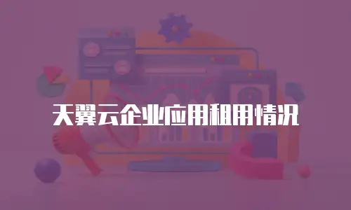 天翼云企业应用租用情况
