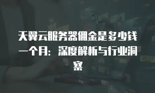 天翼云服务器佣金是多少钱一个月：深度解析与行业洞察
