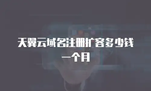 天翼云域名注册扩容多少钱一个月