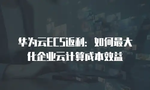 华为云ECS返利：如何最大化企业云计算成本效益