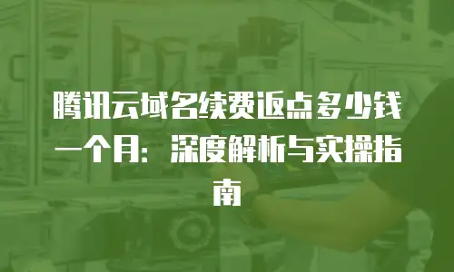腾讯云域名续费返点多少钱一个月：深度解析与实操指南