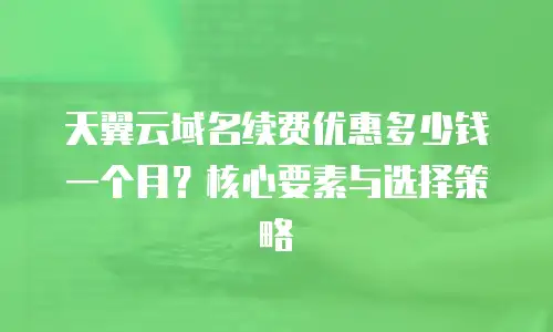 天翼云域名续费优惠多少钱一个月？核心要素与选择策略  