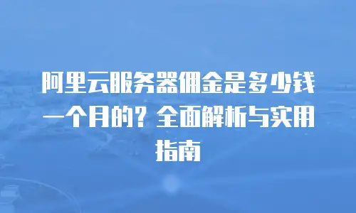 阿里云服务器佣金是多少钱一个月的？全面解析与实用指南