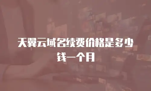 天翼云域名续费价格是多少钱一个月