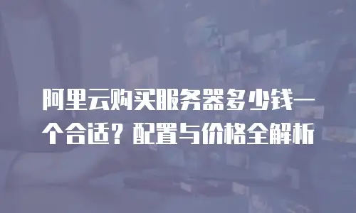 阿里云购买服务器多少钱一个合适？配置与价格全解析