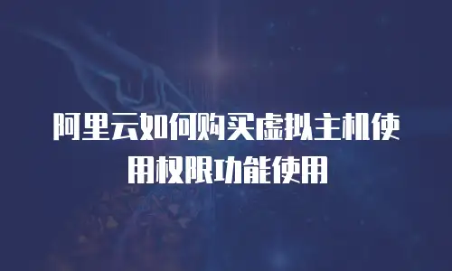 阿里云如何购买虚拟主机使用权限功能使用