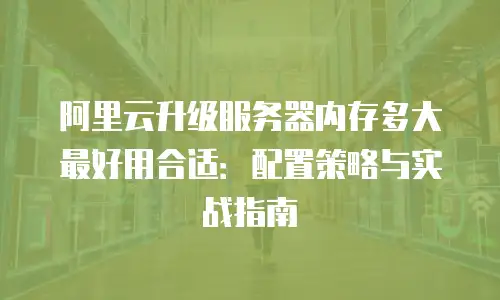 阿里云升级服务器内存多大最好用合适：配置策略与实战指南