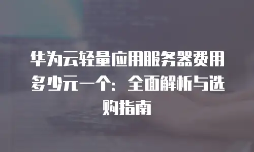 华为云轻量应用服务器费用多少元一个：全面解析与选购指南