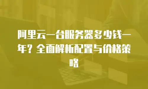 阿里云一台服务器多少钱一年？全面解析配置与价格策略