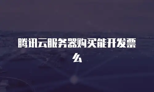 腾讯云服务器购买能开发票么