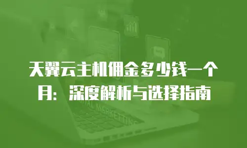 天翼云主机佣金多少钱一个月：深度解析与选择指南