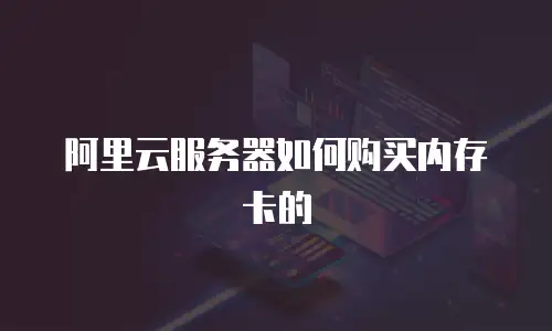 阿里云服务器如何购买内存卡的