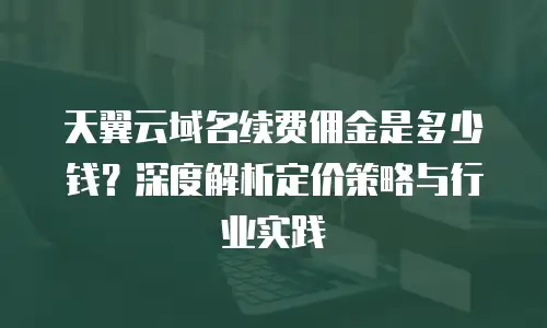 天翼云域名续费佣金是多少钱？深度解析定价策略与行业实践