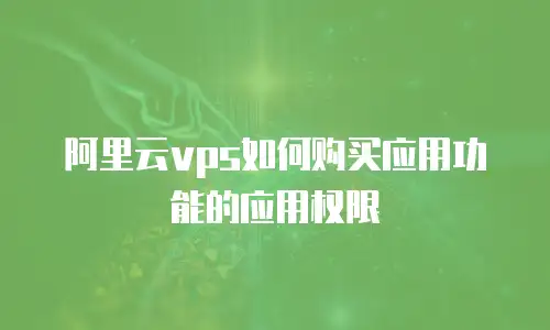 阿里云vps如何购买应用功能的应用权限