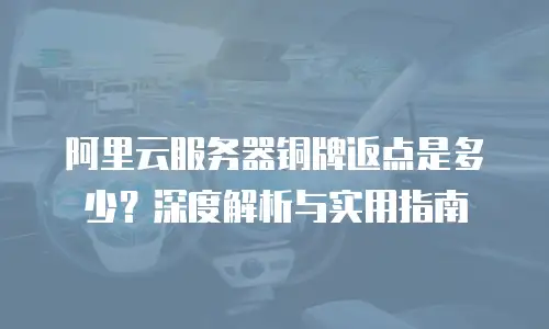 阿里云服务器铜牌返点是多少？深度解析与实用指南