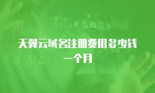 天翼云域名注册费用多少钱一个月