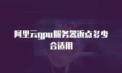 阿里云gpu服务器返点多少合适用