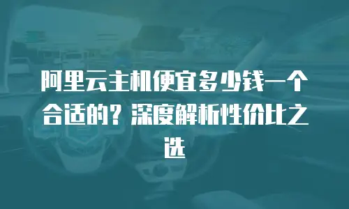 阿里云主机便宜多少钱一个合适的？深度解析性价比之选