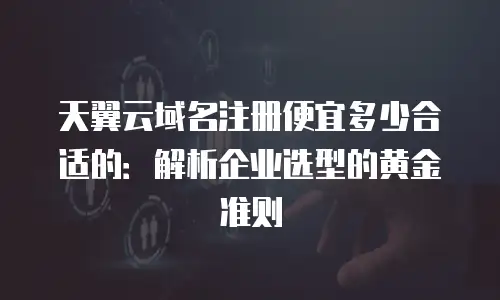 天翼云域名注册便宜多少合适的：解析企业选型的黄金准则