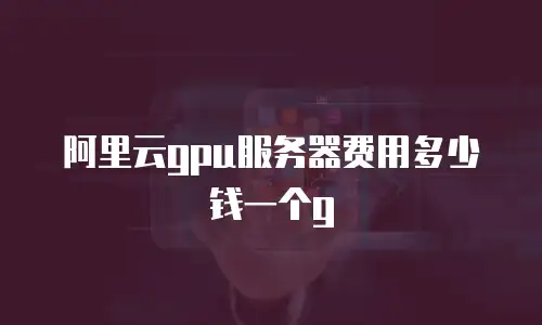 阿里云gpu服务器费用多少钱一个g