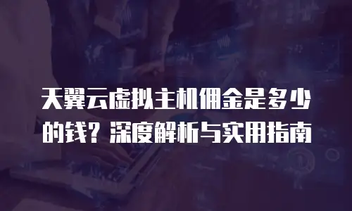 天翼云虚拟主机佣金是多少的钱？深度解析与实用指南