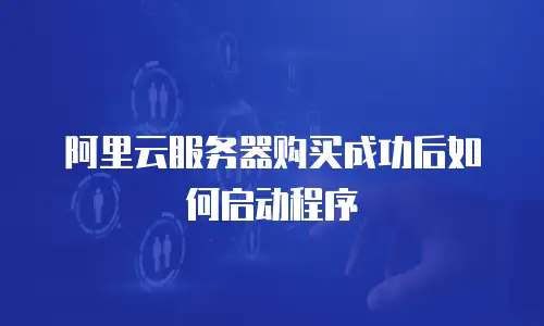 阿里云服务器购买成功后如何启动程序