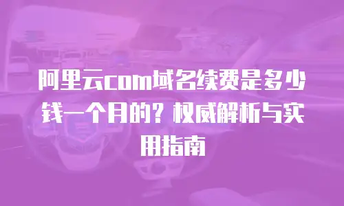 阿里云com域名续费是多少钱一个月的？权威解析与实用指南