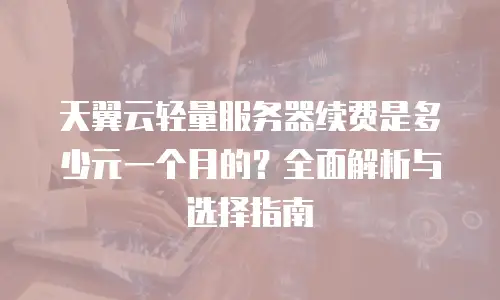 天翼云轻量服务器续费是多少元一个月的？全面解析与选择指南