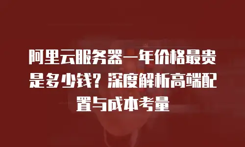 阿里云服务器一年价格最贵是多少钱？深度解析高端配置与成本考量