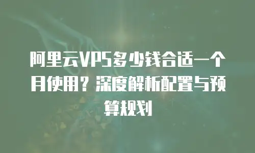 阿里云VPS多少钱合适一个月使用？深度解析配置与预算规划  