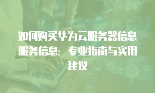 如何购买华为云服务器信息服务信息：专业指南与实用建议