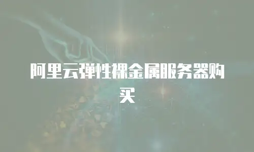 阿里云弹性裸金属服务器购买