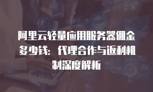 阿里云轻量应用服务器佣金多少钱：代理合作与返利机制深度解析