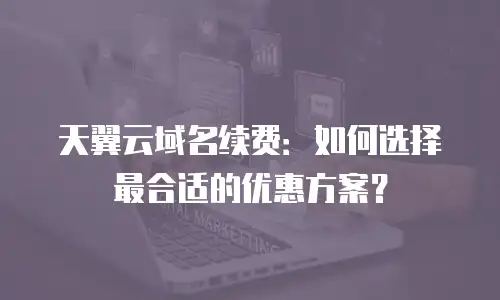 天翼云域名续费：如何选择最合适的优惠方案？