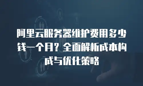 阿里云服务器维护费用多少钱一个月？全面解析成本构成与优化策略