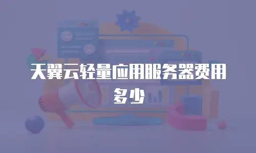 天翼云轻量应用服务器费用多少