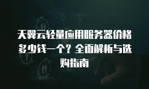天翼云轻量应用服务器价格多少钱一个？全面解析与选购指南