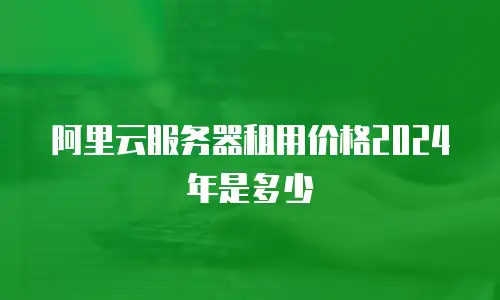 阿里云服务器租用价格2024年是多少