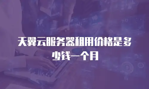 天翼云服务器租用价格是多少钱一个月