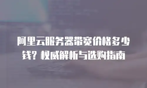 阿里云服务器带宽价格多少钱？权威解析与选购指南