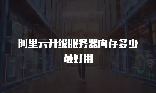 阿里云升级服务器内存多少最好用