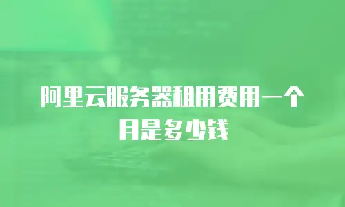 阿里云服务器租用费用一个月是多少钱