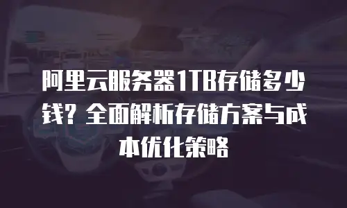 阿里云服务器1TB存储多少钱？全面解析存储方案与成本优化策略