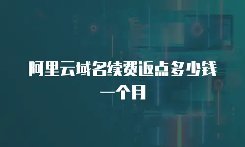 阿里云域名续费返点多少钱一个月