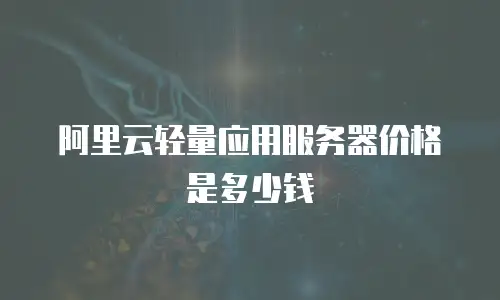 阿里云轻量应用服务器价格是多少钱