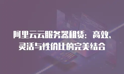 阿里云云服务器租赁：高效、灵活与性价比的完美结合