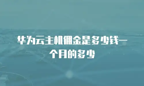 华为云主机佣金是多少钱一个月的多少
