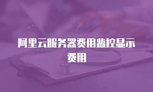 阿里云服务器费用监控显示费用