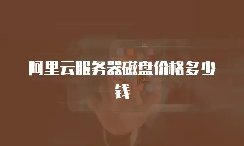 阿里云服务器磁盘价格多少钱